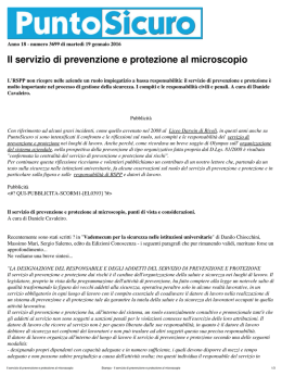 Il servizio di prevenzione e protezione al microscopio