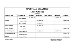 Calendario sportello didattico - Liceo scientifico G. Asproni