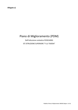 Piano di Miglioramento (PDM)