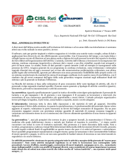 lettera RSA su IMPIANTI - stato della riorganizzazione M2I