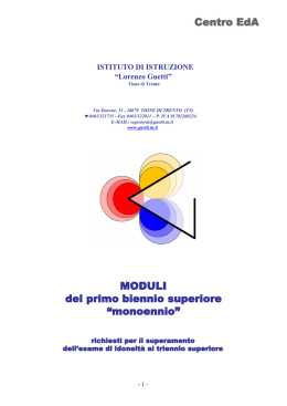 EdA - moduli del biennio superiore - Istituto di Istruzione Lorenzo
