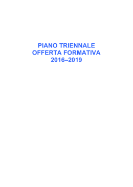 piano triennale offerta formativa 2016&ndash;2019