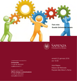 Fare rete: Scuola Universit&agrave; Lavoro