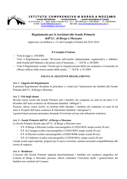 Regolamento per le iscrizioni Scuola Primaria A.S. 2016-2017