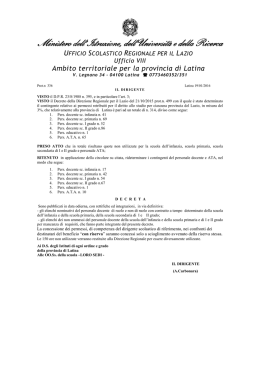 personale docente - Centro servizi amministrativi di Latina