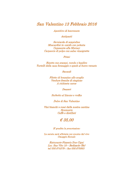 Menu di San Valentino 2016