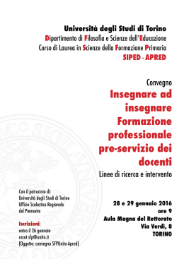 Programma dell`evento - Ufficio Scolastico Regionale Piemonte