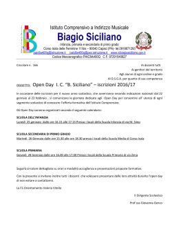 Circolare n. 166 - Istituto Comprensivo Biagio Siciliano