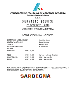 SERVIZIO GIURIE - FIDAL Sardegna