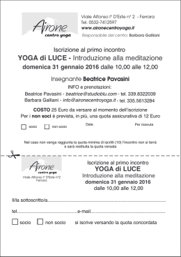 l`apposito modulo - Airone Centro Yoga
