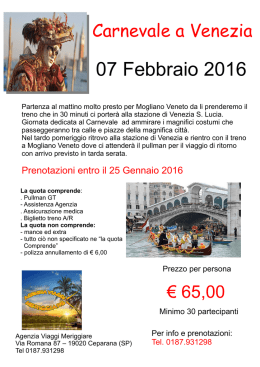 Carnevale a Venezia - MERIGGIARE Viaggi