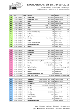 STUNDENPLAN ab 18. Januar 2016