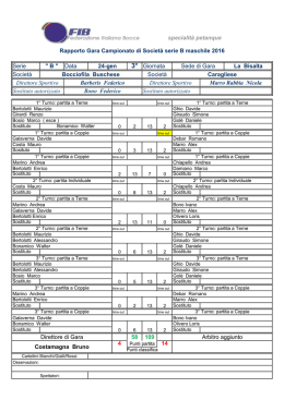 Rapporto Campionato di Societ&agrave; serie B maschile 2016 - 3