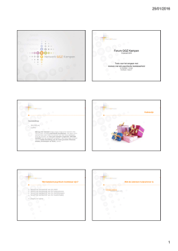 Presentatie Forum Netwerk GGZ Kempen 12/01 &ndash; inspiratie luik