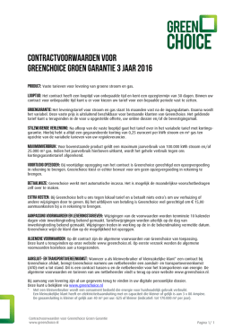 Contractvoorwaarden voor Greenchoice Groen Garantie 3 jaar 2016