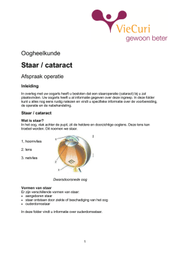 Staar / cataractDownload PDF - VieCuri, Medisch Centrum voor
