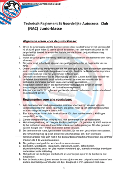NAC Technisch Reglement Juniorklasse