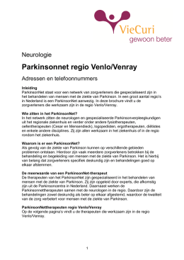 Parkinsonnet regio Venlo/Venray - VieCuri, Medisch Centrum voor