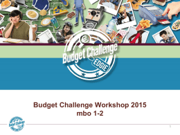 Niveau 1-2 Presentatie Budget Challenge