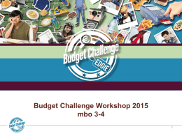 Niveau 3-4 Presentatie Budget Challenge