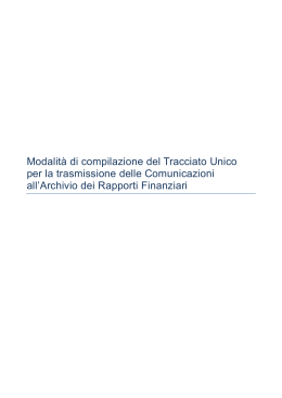 Modalit&agrave; di compilazione del Tracciato Unico