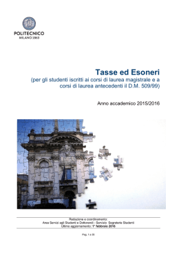 Tasse ed Esoneri - Politecnico di Milano