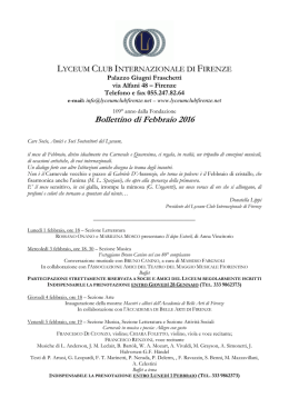 Bollettino Febbraio in pdf - Lyceum Club Internazionale di Firenze