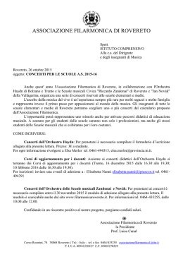 lett dir concerti scuole 2016 int - Associazione Filarmonica di Rovereto