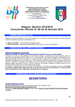 C.U. n. 28 D.P. BENEVENTO - Comitato Regionale Campania