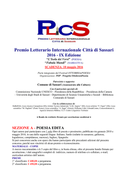 Premio Letterario Internazionale Citt&agrave; di Sassari