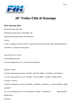 20° Trofeo Città di Gussago - Federazione Italiana Nuoto