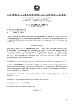 Variazione al programma annuale per accertamento somme per