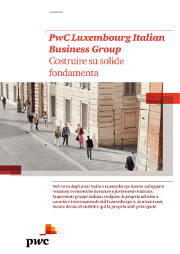 PwC Luxembourg Italian Business Group: Costruire su solide
