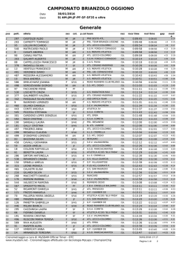 Classifiche Oggiono - Corsa in montagna
