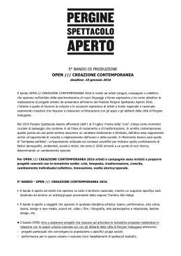 Leggi il Bando Open 2016 - Pergine Spettacolo Aperto