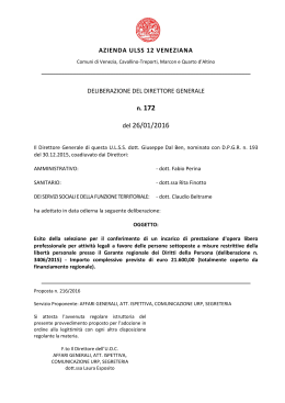 delibera finale 172-2016 - Azienda Ulss 12 veneziana