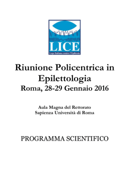 Riunione Policentrica in Epilettologia Roma, 28