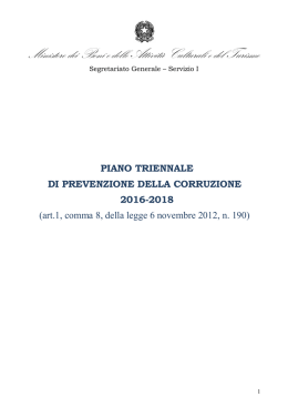 Piano triennale di prevenzione della corruzione 2016-2018