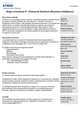 Stage consulenza IT - Enterprise Solutions (Business Intelligence)