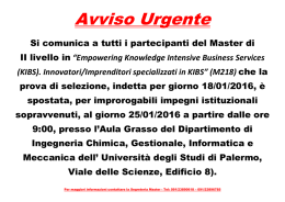 Avviso Urgente - Università di Palermo