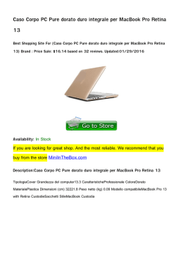 Caso Corpo PC Pure dorato duro integrale per MacBook Pro Retina