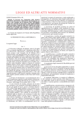 LEGGI ED ALTRI ATTI NORMATIVI