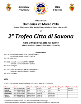 2° Trofeo Citta di Savona