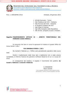 Nota prot. n. 275 - Ufficio Scolastico Regionale Piemonte