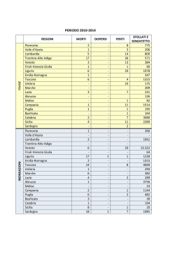 Tabella inondazione e frane 2010-2014