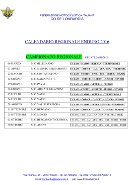 Calendario Regionale Enduro 2016