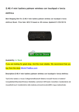 2.4G rf mini tastiera palmare wireless con touchpad e torcia elettrica