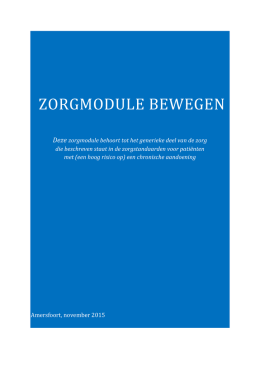 ZORGMODULE BEWEGEN - ADCA Vereniging Nederland ADCA