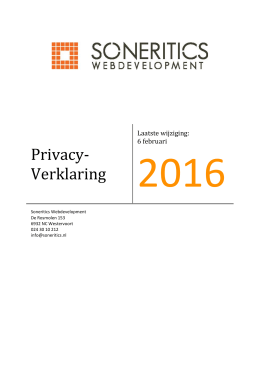 Privacyverklaring - Soneritics Webdevelopment