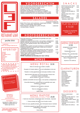 menu - Restaurant/café Lef